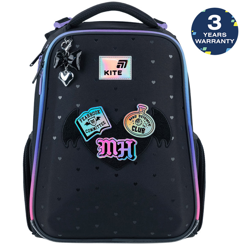 Tornister szkolny ortopedyczny dla dziewczynek 1-4 klasa z naszywkami Monster High Kite
