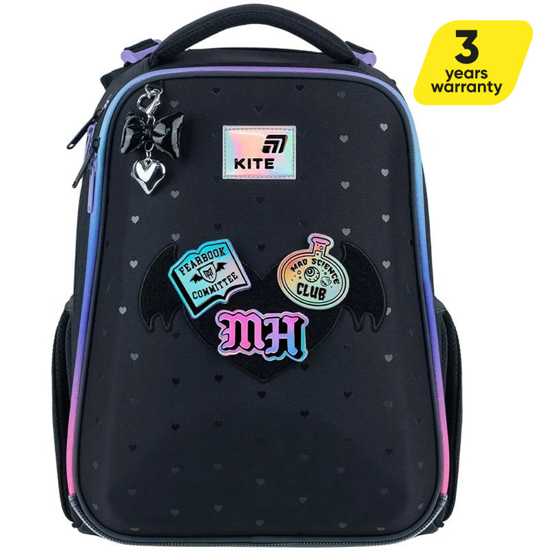 Tornister szkolny ortopedyczny dla dziewczynek 1-4 klasa z naszywkami Monster High Kite