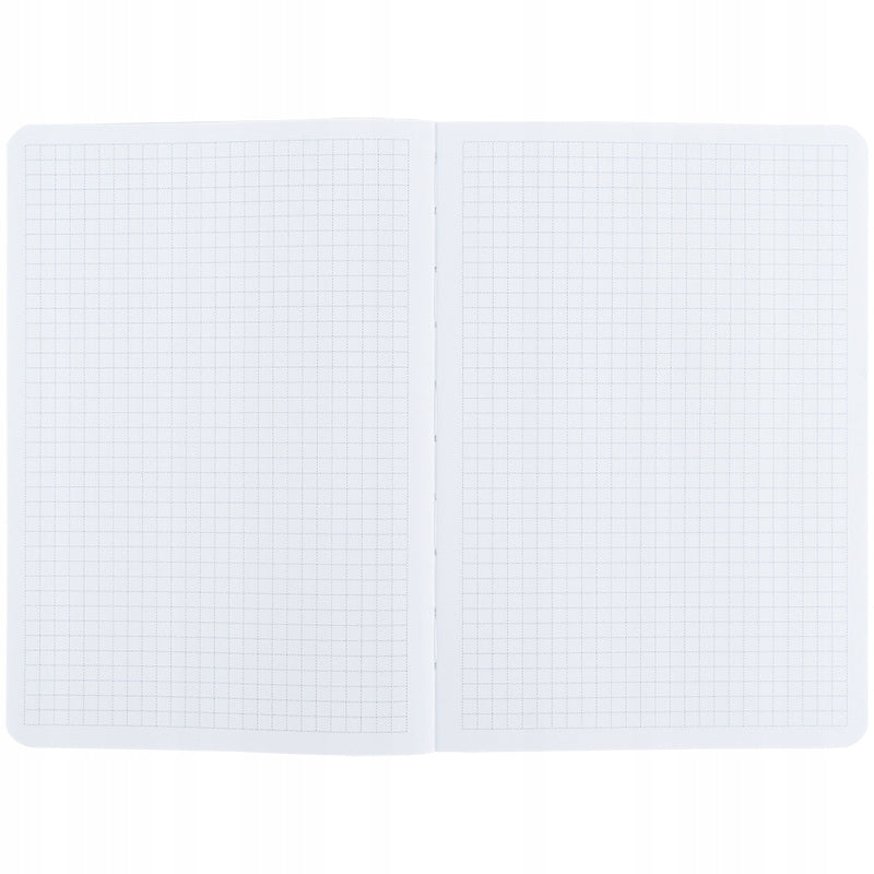 biały papier w kratkę 5x5 mm w notesie A5
