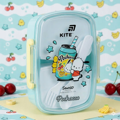 Kolorowy lunchbox Kite Pochacco z przezroczystą pokrywką na zatrzaski.