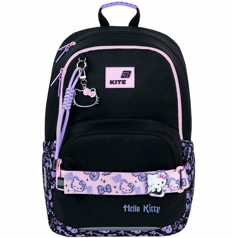 Czarny plecak szkolny Hello Kitty Kite dla dziewczyn 1–6 klasa