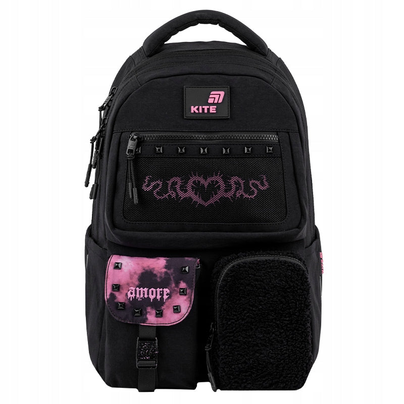 czarny plecak młodzieżowy Kite do szkoły
