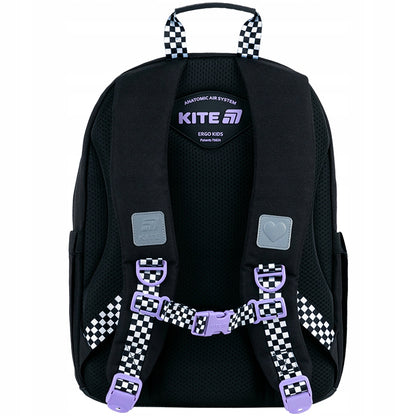 Plecak szkolny czarny Kite szelki S-line z pasem piersiowym