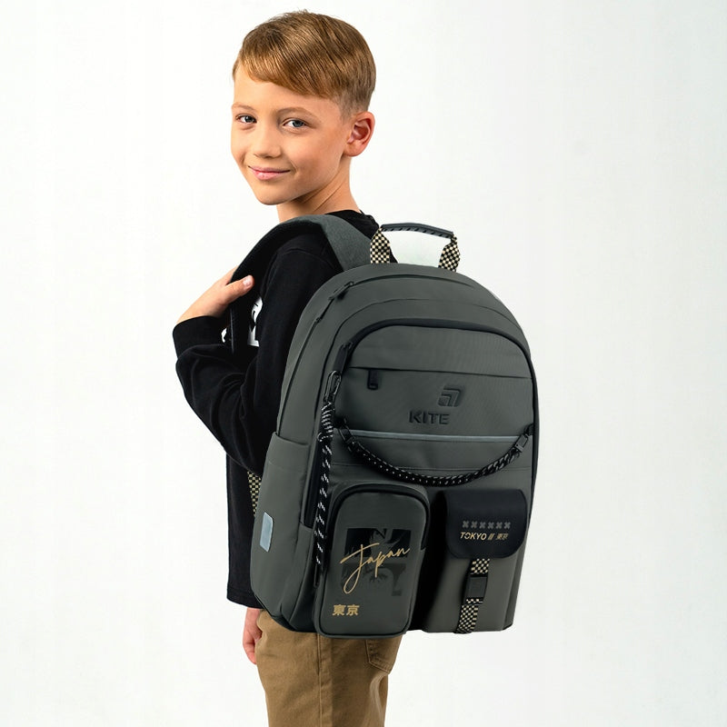 szary plecak szkolny anime dla chłopca klasa 1-6