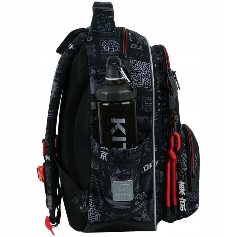 Boczne kieszenie na butelkę w plecaku szkolnym Kite