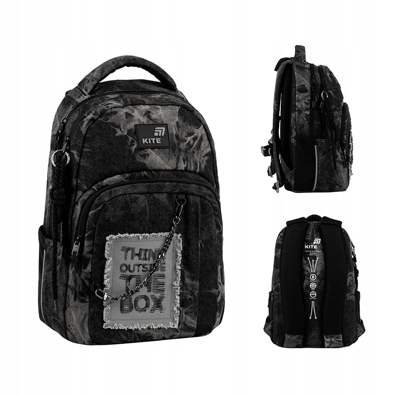 czarny plecak młodzieżowy Kite dla chłopców 9-12 lat