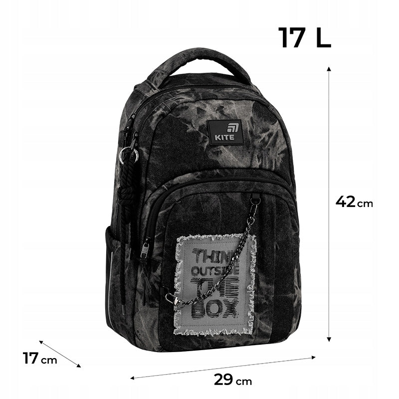 plecak Kite z widokiem wymiarów i proporcji