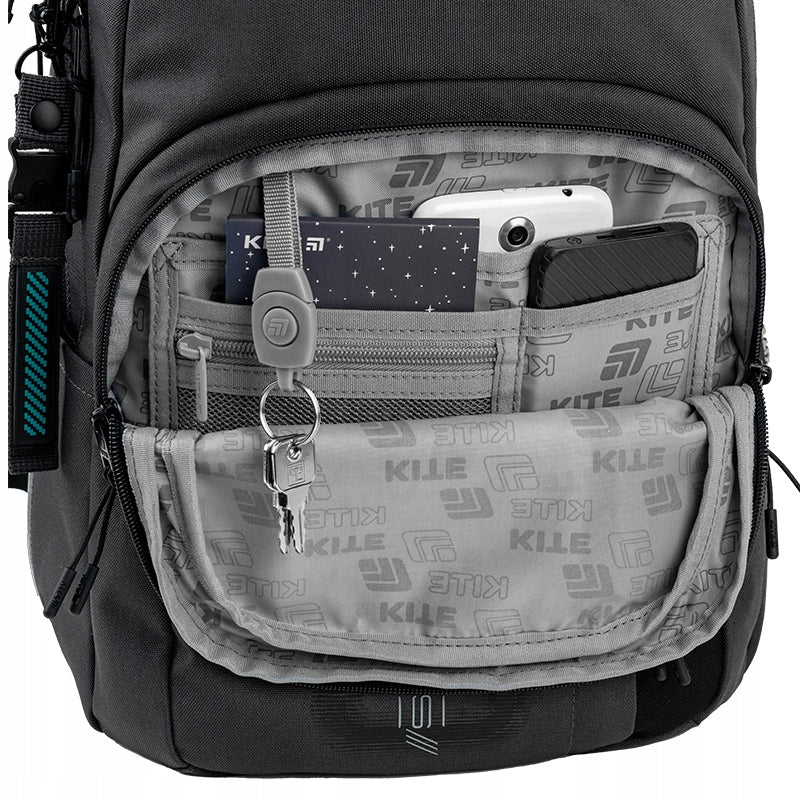 przednia kieszeń plecaka pokazana z bliska