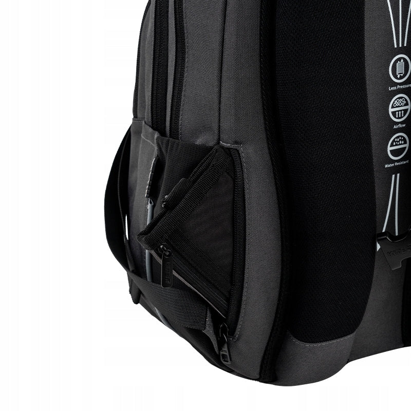 ukryta kieszeń na portfel umieszczona na plecach plecaka