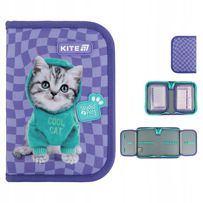 Piórnik dwuklapowy Kite – prezentacja modelu z każdej perspektywy.