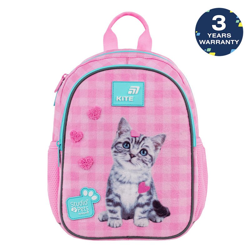 Plecak przedszkolny Kite Studio Pets dla dziewczynek lekki różowy z kotkiem