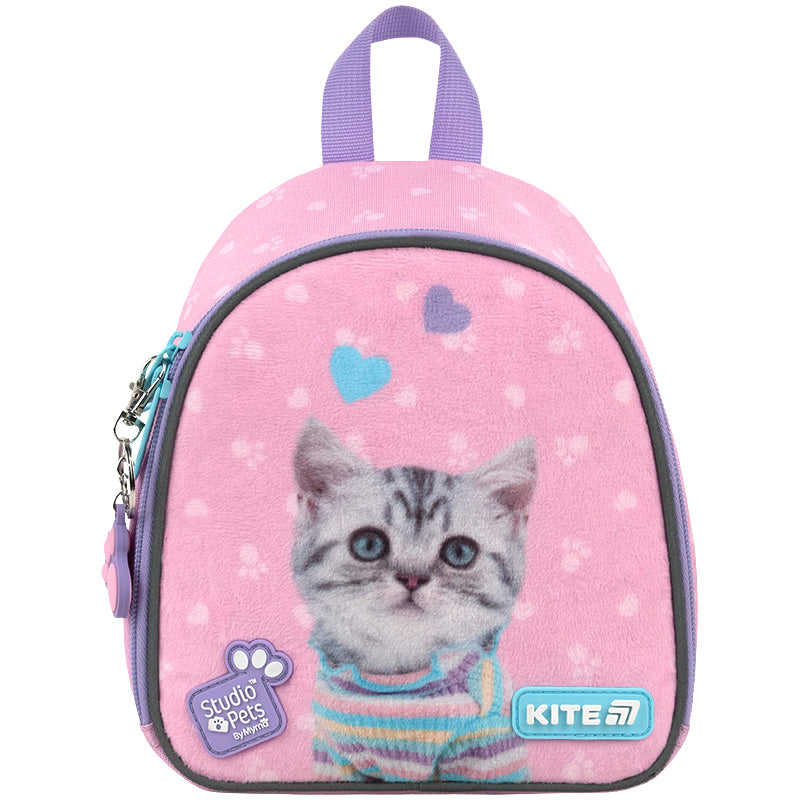 Różowy plecak przedszkolny Kite SP26-538XXS Studio Pets widok z przodu.