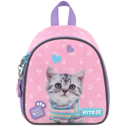 Różowy plecak przedszkolny Kite SP26-538XXS Studio Pets widok z przodu.