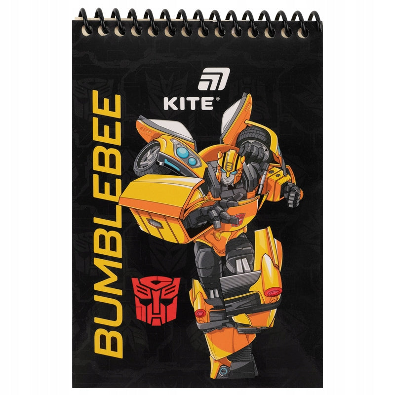 Notatnik spiralny Kite Transformers – widok na twardą okładkę z motywem robotów.