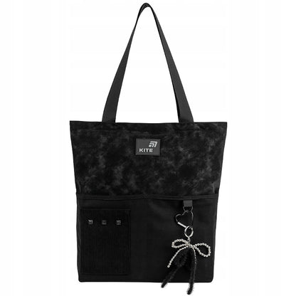Czarna torba shopper szkolna Kite dla dziewczyn