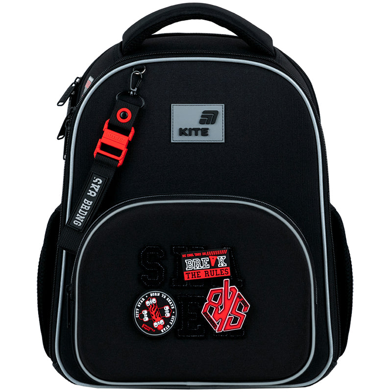 Czarny ortopedyczny tornister szkolny Kite dla chłopca