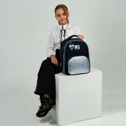 Tornister plecak szkolny dla dziewczynek 6-12 lat czarny