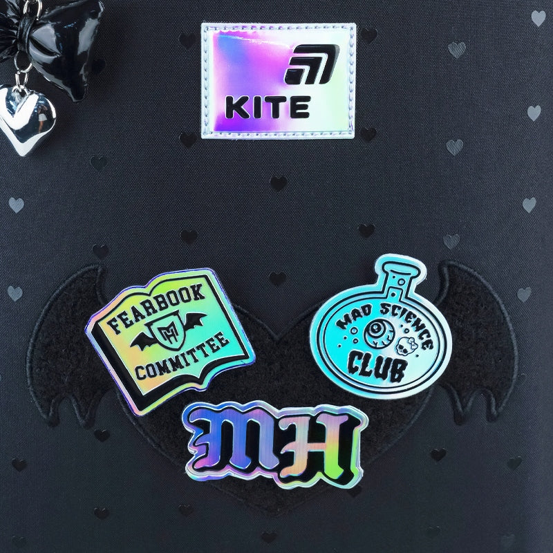 Zdejmowane naszywki na rzep Monster High na tornistrze Kite MH26-531M