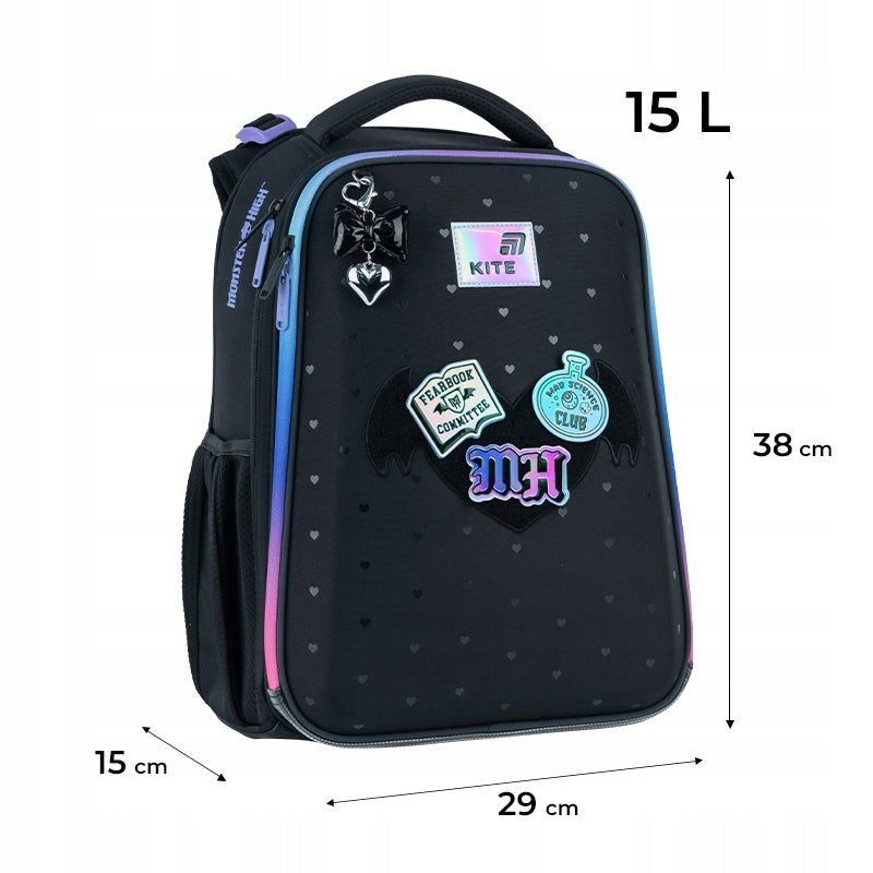9. Tornister Monster High Kite MH26-531M wymiary produktu