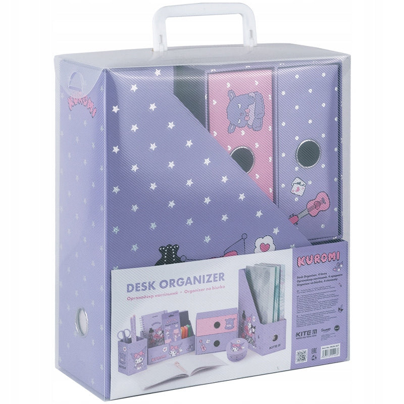 Zestaw organizerów biurkowych Kuromi Kite – praktyczny prezent do szkoły lub pokoju nastolatki