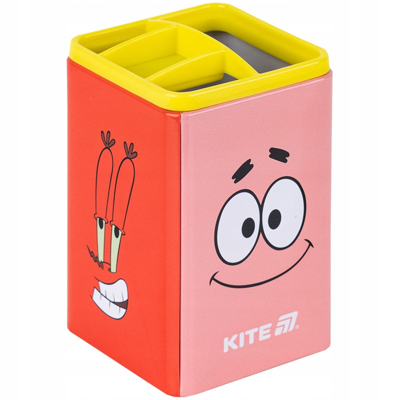 Przybornik biurkowy Sponge Bob – bok z trzema przegródkami