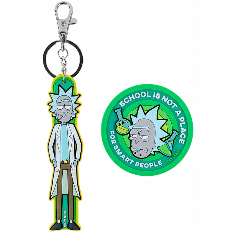 Zestaw naszywka na rzep brelok do kluczy Rick and Morty