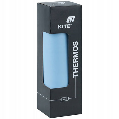 Termos z kubkiem metalowy 500 ml niebieski