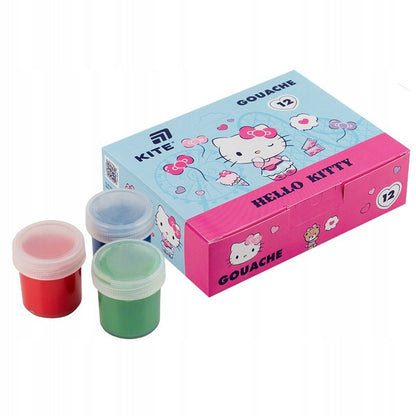 Zestaw farb gwaszowych do szkoły 12 sztuk Hello Kitty