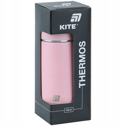 Termos z kubkiem dla dzieci metalowy różowy 350 ml Kite