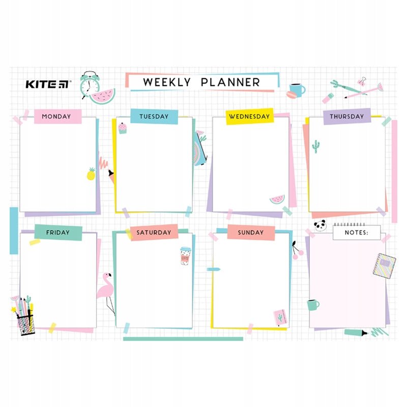 Planer ścienny dla dziewczynki na tydzień A4 Lady