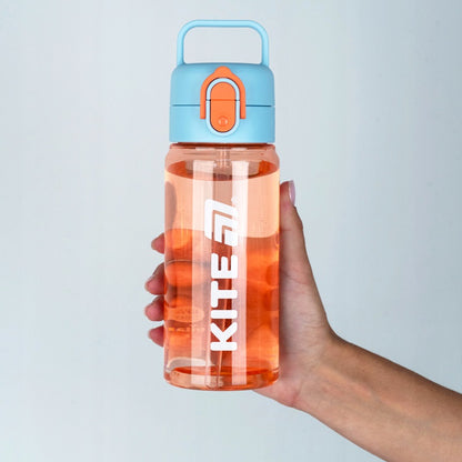 Bidon na wodę tritan 600 ml ze słomką pomarańczowy Kite