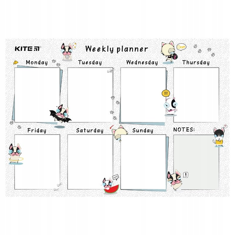 Planer ścienny dla dziewczynki na tydzień A4 Funny dogs