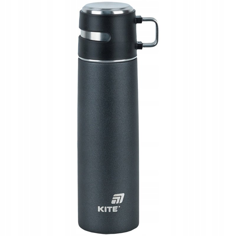 Termos z kubkiem metalowy 500 ml czarny