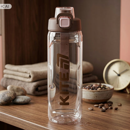 Bidon tritanowy na wodę 800ml słomka ustnik pasek butelka sportowa Kite