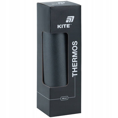 Termos z kubkiem metalowy 500 ml czarny