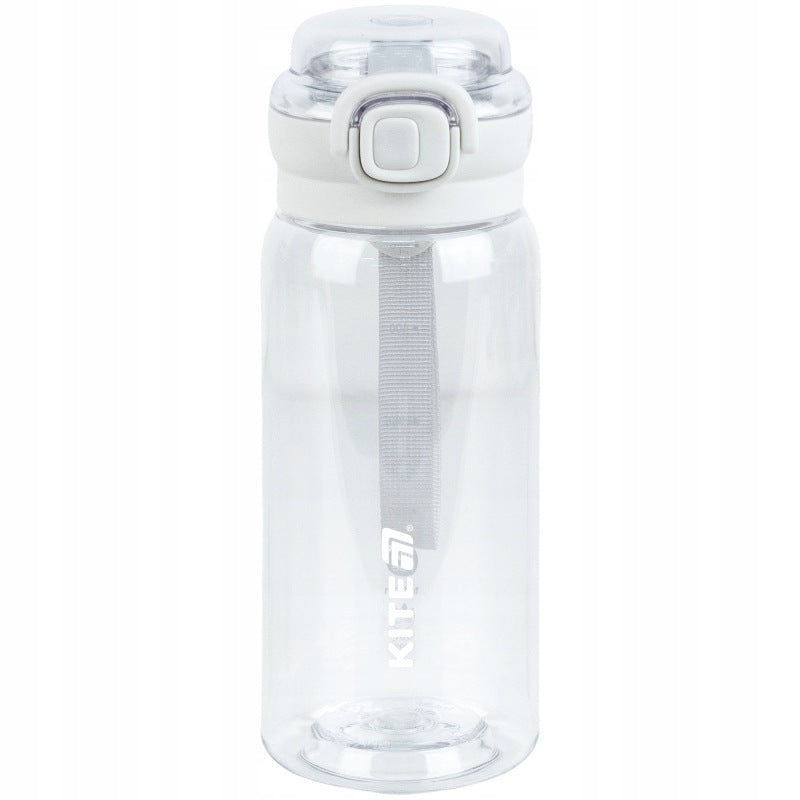 Bidon tritanowy do szkoły na trening z sitkiem ustnikiem 500ml biały Kite