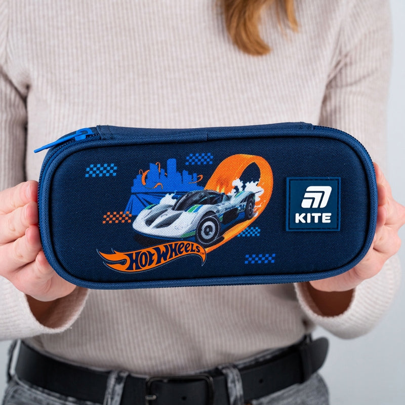 Piórnik szkolny dla chłopca niebieski Hot Wheels Kite