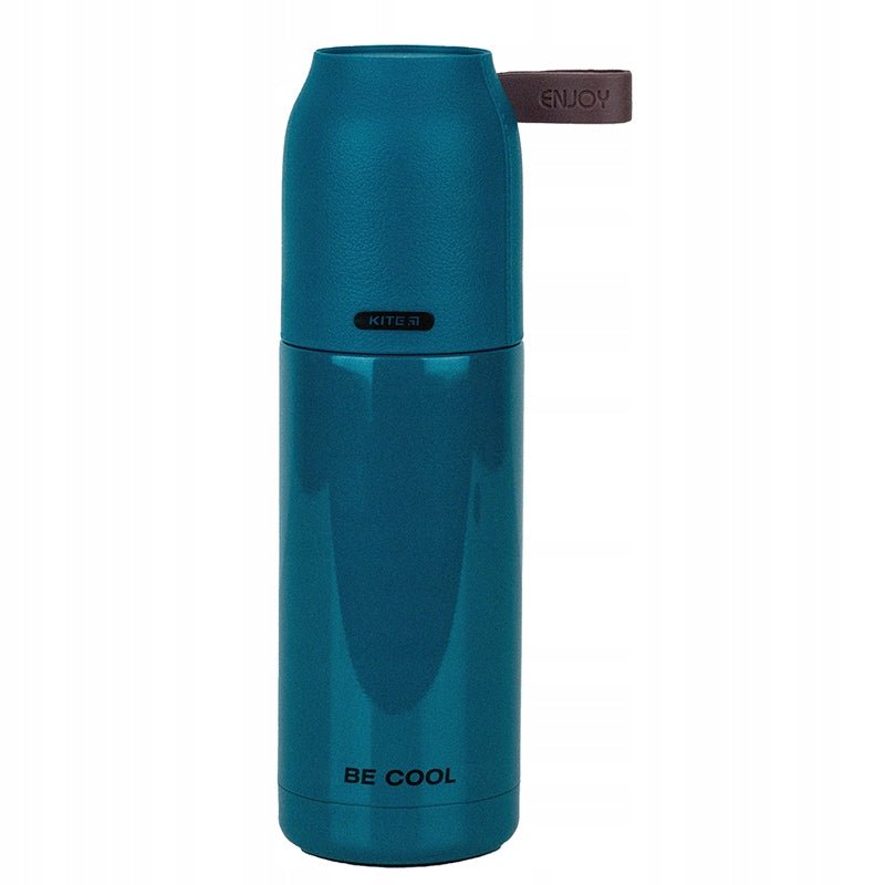 Termos z kubkiem metalowy 350 ml zielony