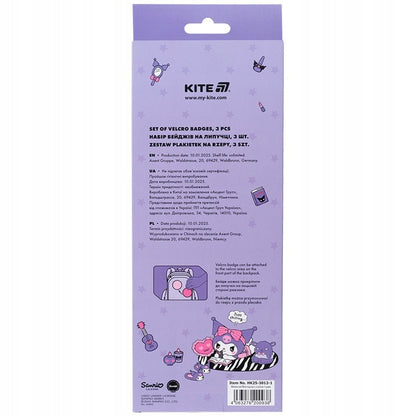 Naszywki na rzep emblemat 3 szt Kuromi Kite