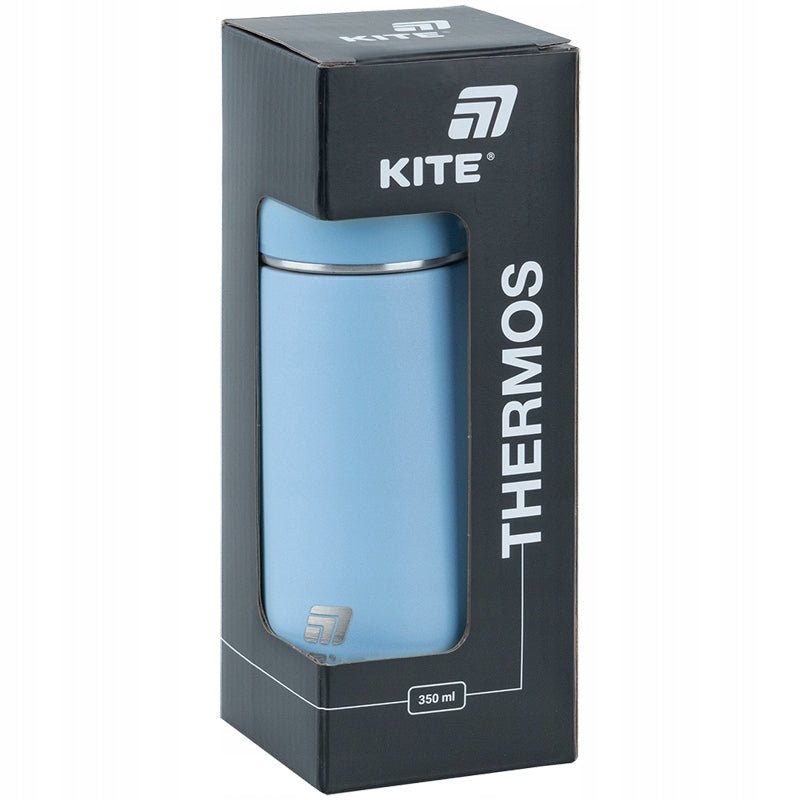 Termos z kubkiem dla dzieci metalowy niebieski 350 ml Kite