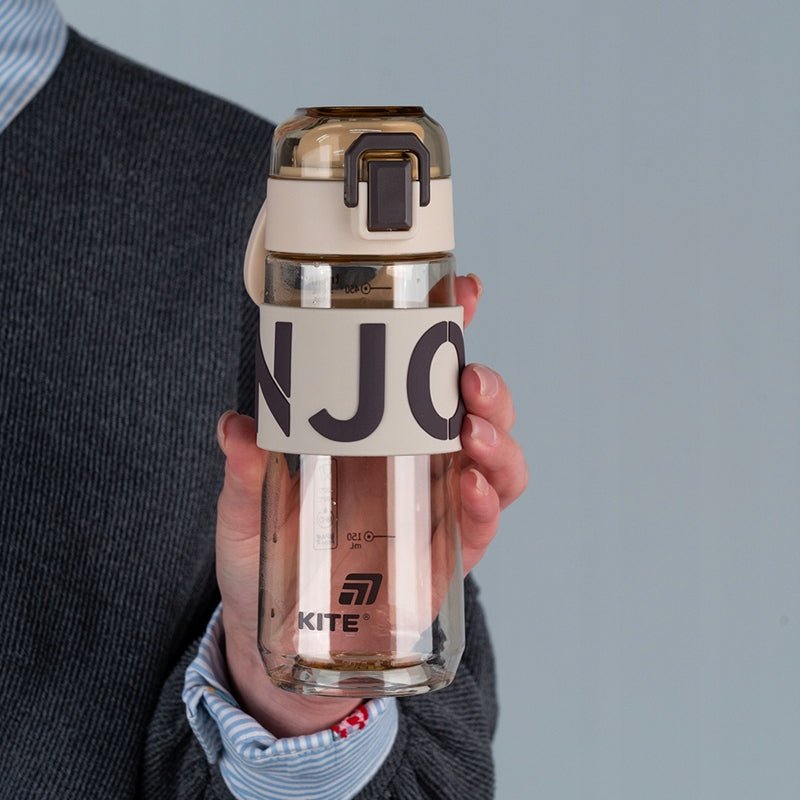 Butelka na wodę do szkoły na siłownię 550ml z sitkiem beżowa