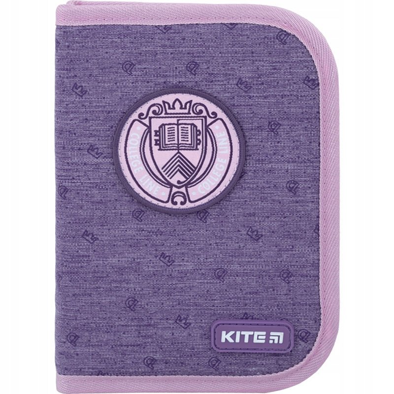 Piórnik szkolny rozkładany, dwuklapkowy, liliowy