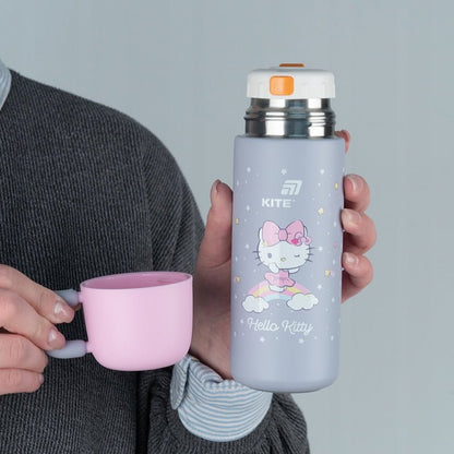 Termos z kubkiem dla dzieci metalowy 480 ml Hello Kitty