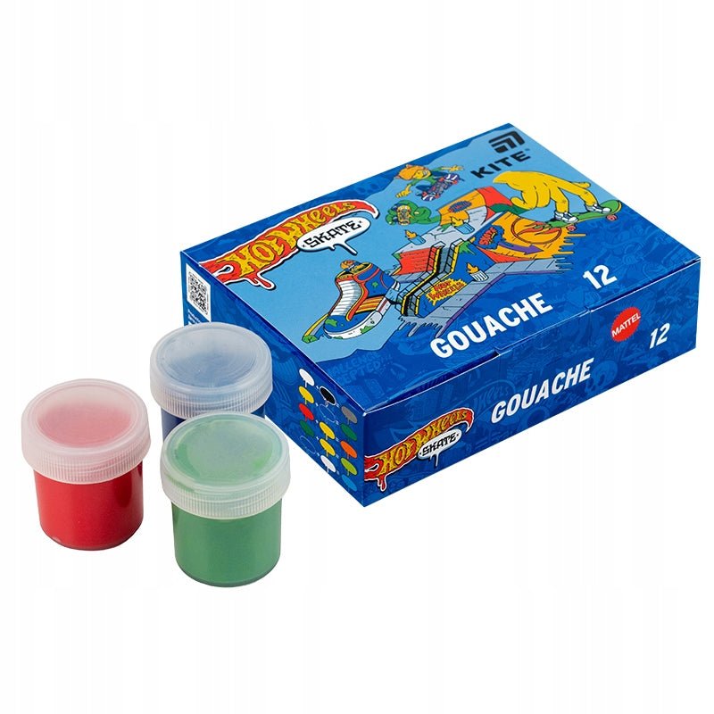 Farby gwasze 12 kolorów Hot Wheels Kite
