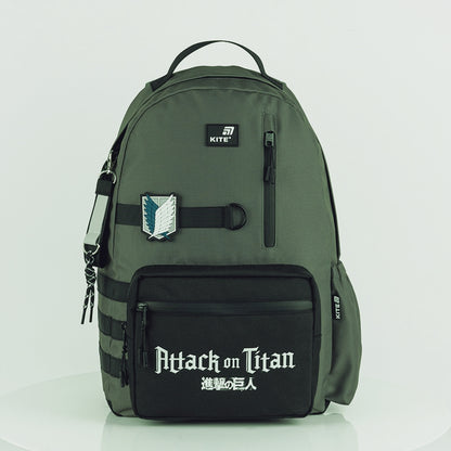Plecak szkolny młodzieżowy Kite dla chłopców Attack on Titan zielony