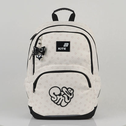 Plecak szkolny beżowy dla dziewczynki z ortopedycznymi plecami Kite Shimmer&amp;Smile