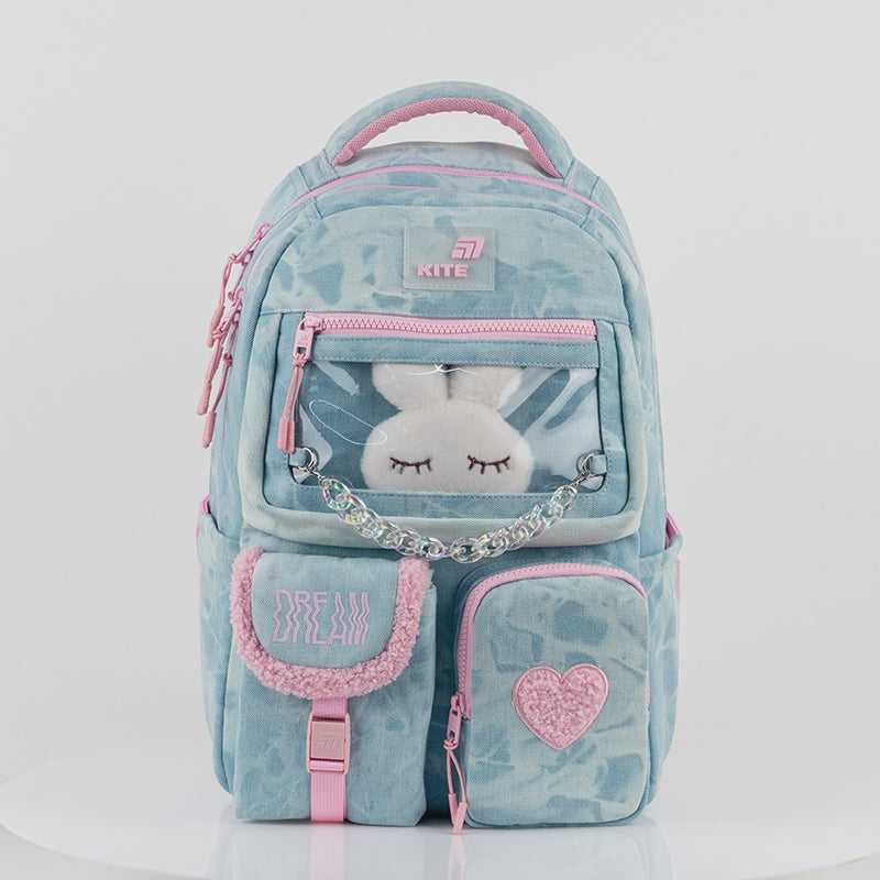 Plecak młodzieżowy szkolny dla dziewczynek 9-12 lat z zabawką Kite Classy&amp;Sassy