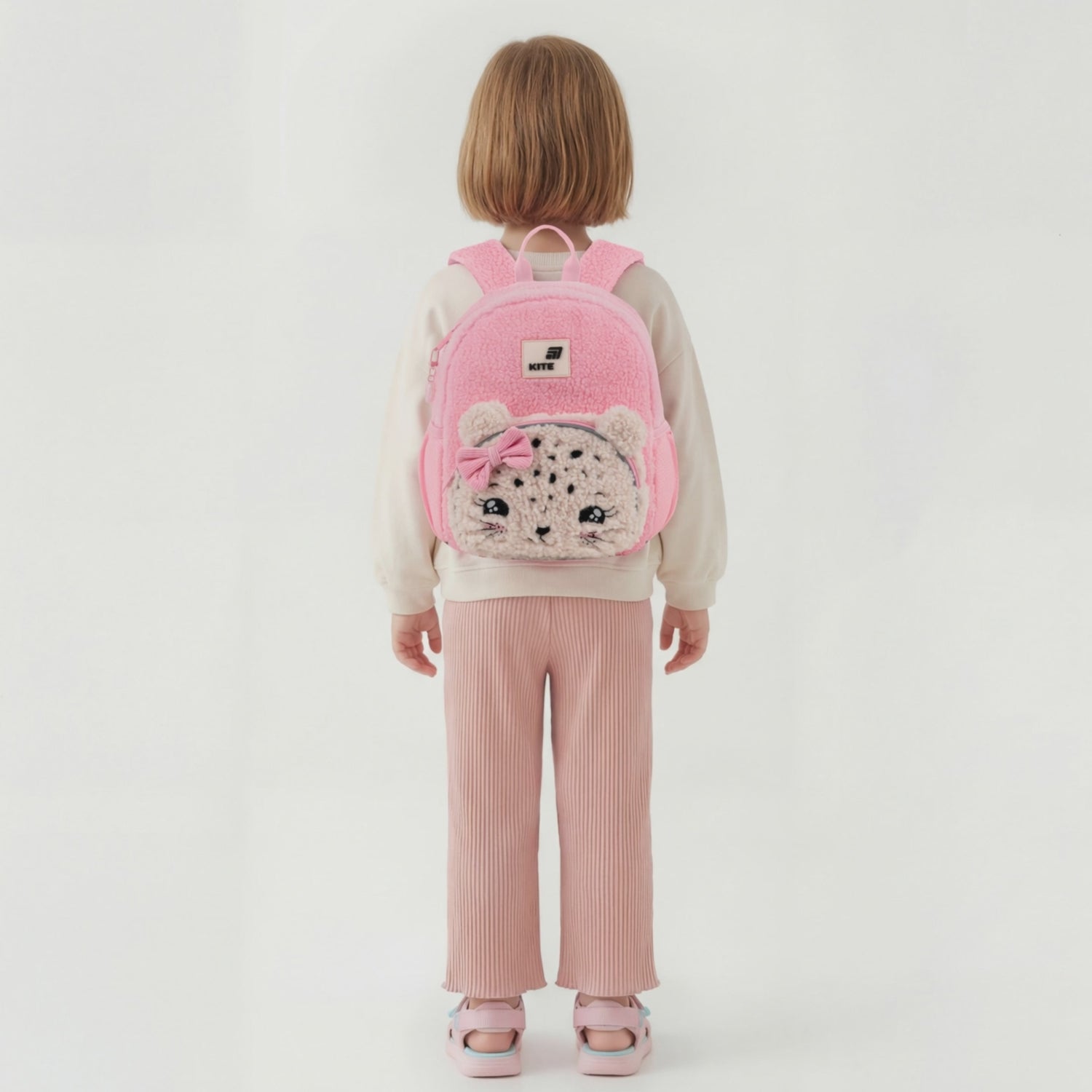 Plecak przedszkolny Kite Kids Pretty Kitty pluszowy różowy dla dziewczynki z uszkami