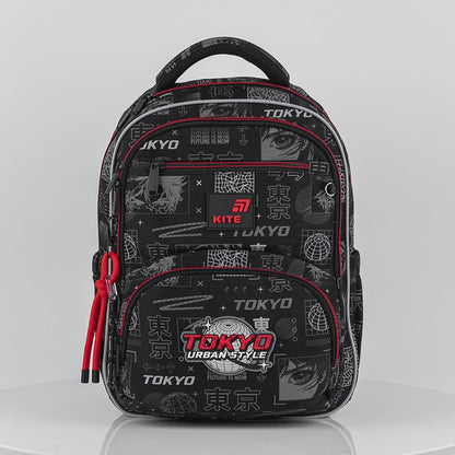 Miękki plecak szkolny dla chłopca z ortopedycznymi plecami i badge 3D Kite Tokyo