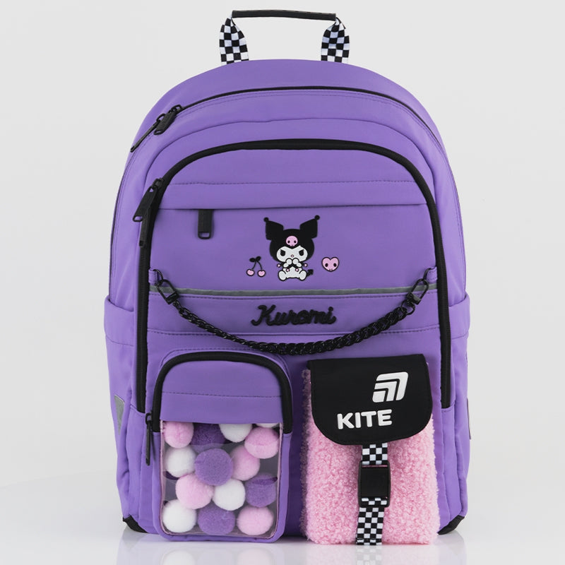 Plecak do szkoły ortopedyczny dla dziewczynek klasa 1-6 fioletowy Kite Kuromi